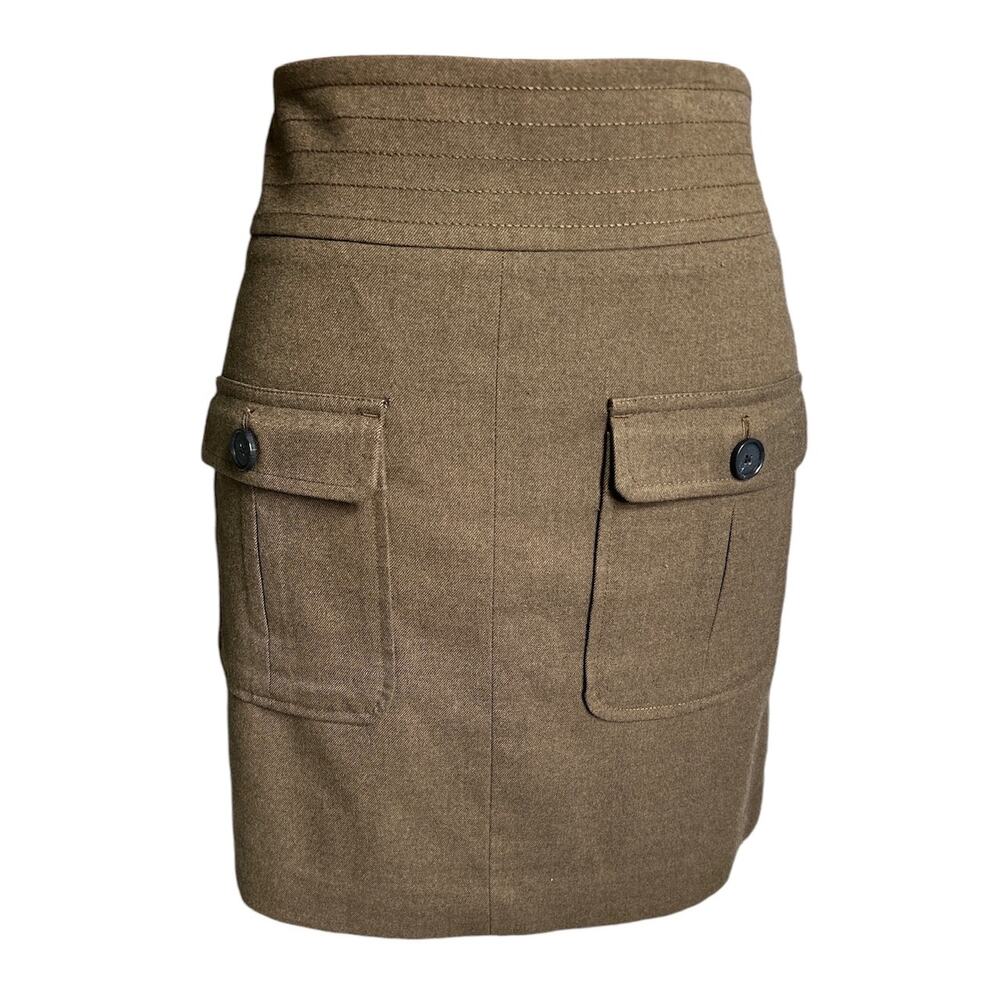 Loft Women’s Size 0 Military Green Academia 2 Pocket Knee Length Skirt